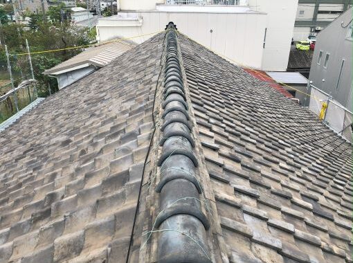 大府市 牧様邸 瓦屋根葺き替え工事 (1)R　左　屋根　施工前